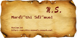 Maróthi Sámuel névjegykártya